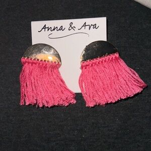 Anna & Ava Pink Tassel Earrings